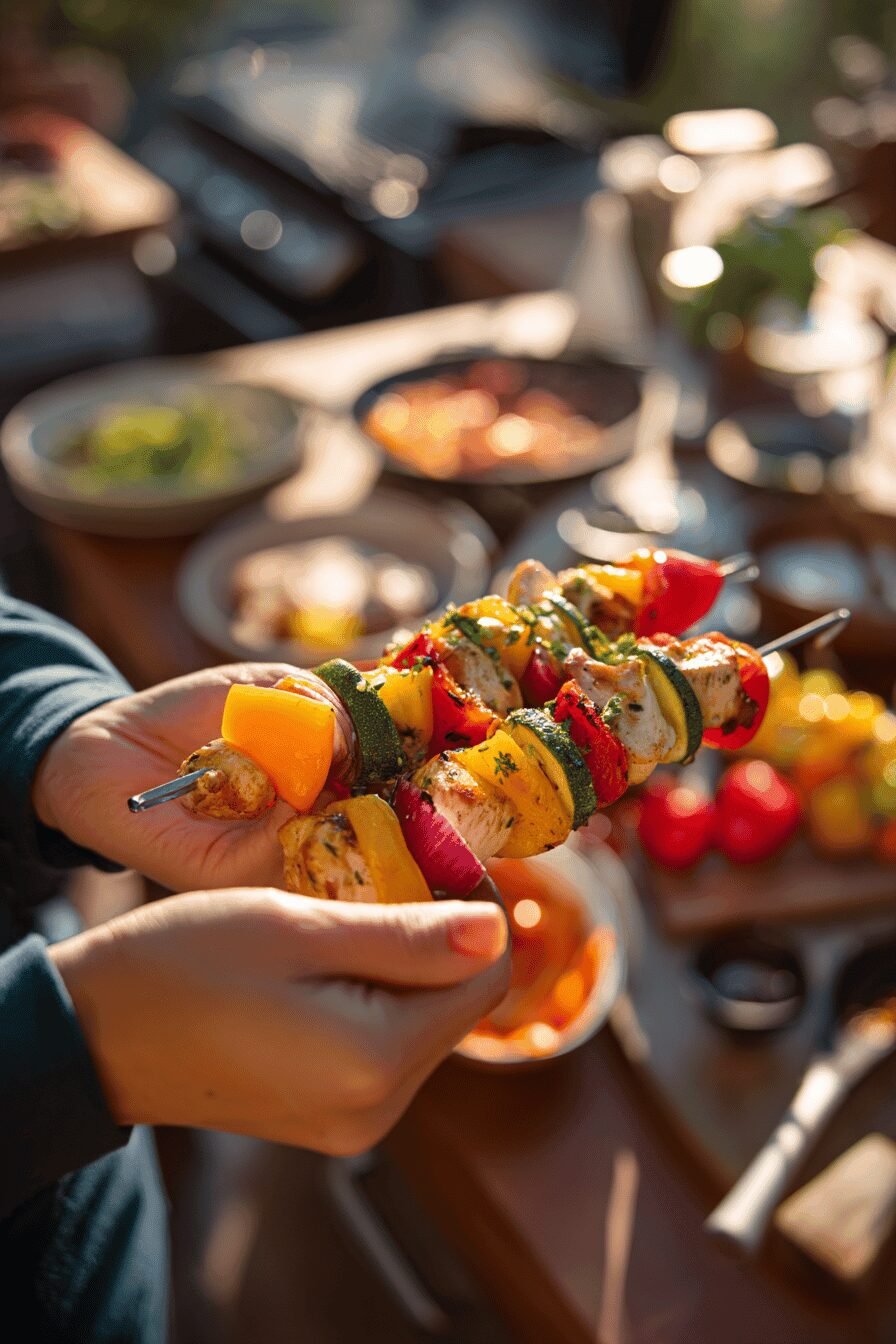 Grilled Chicken Kabobs With Vegetables
