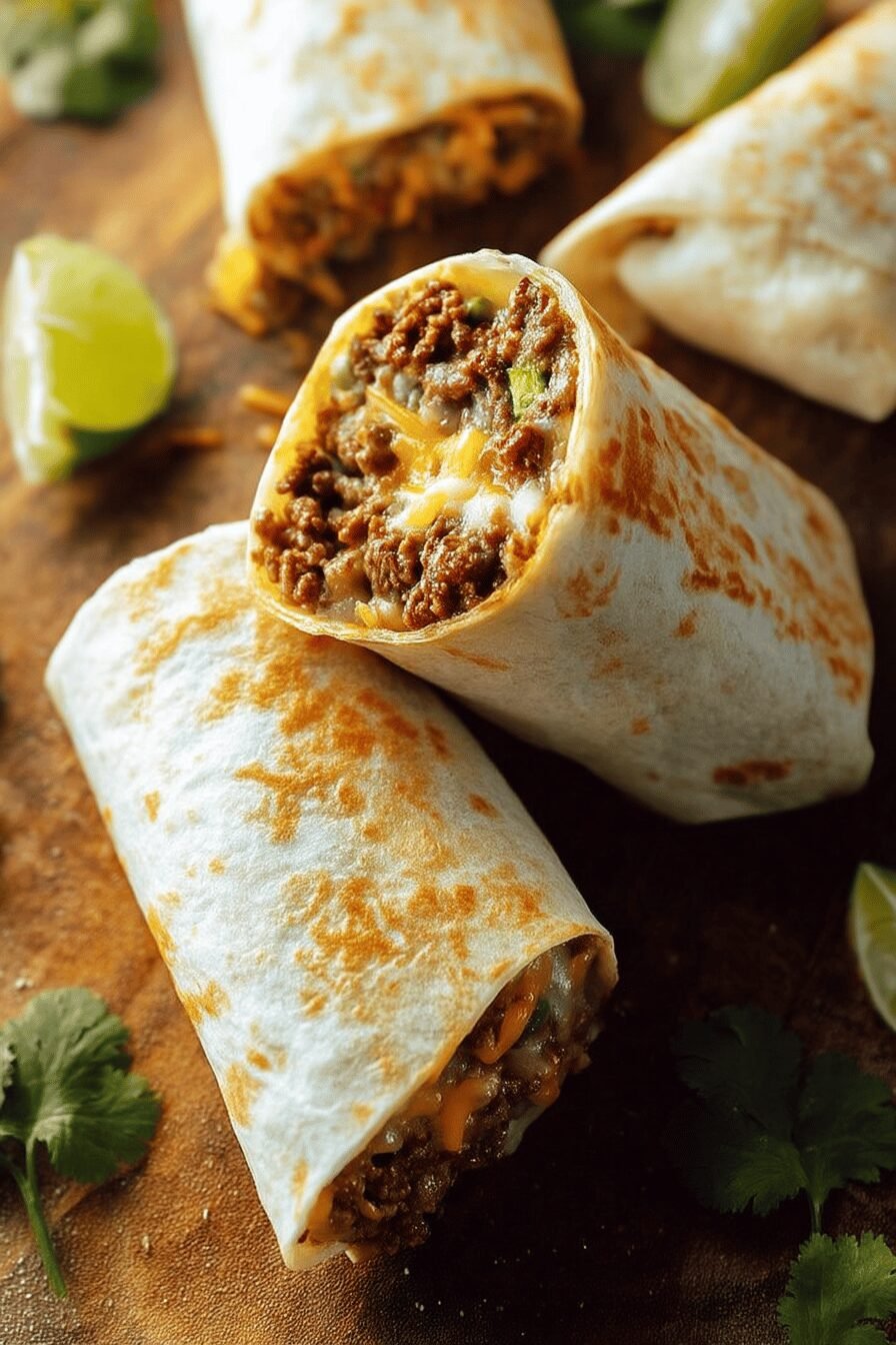 Beef And Cheese Stuffed Burritos
