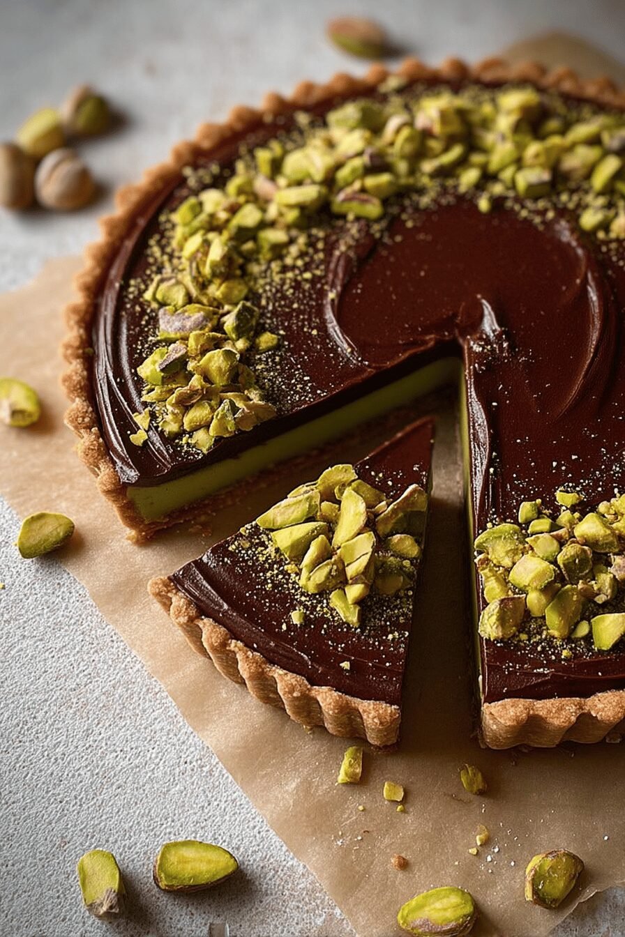Chocolate Pistachio Tart