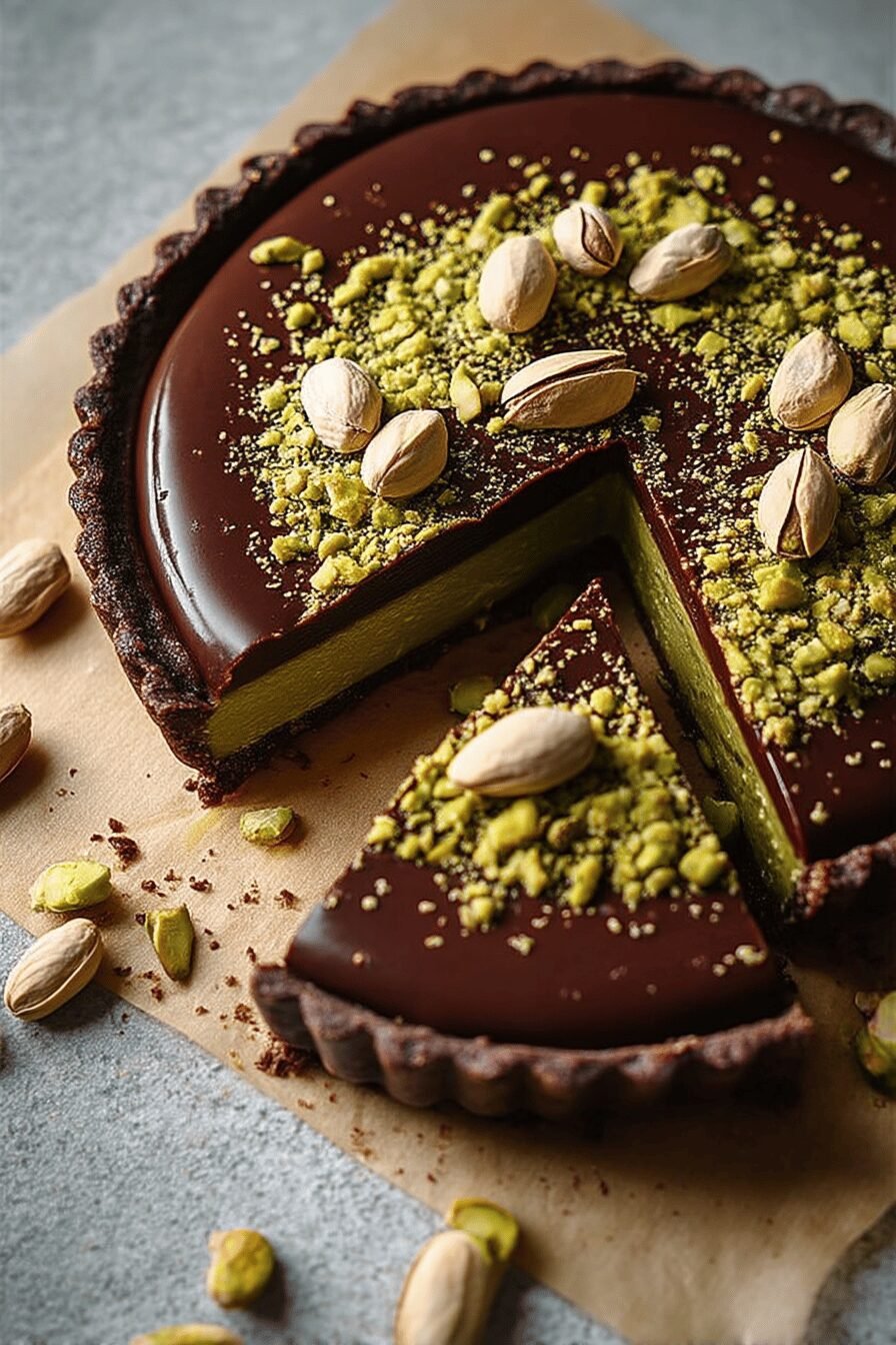 Chocolate Pistachio Tart