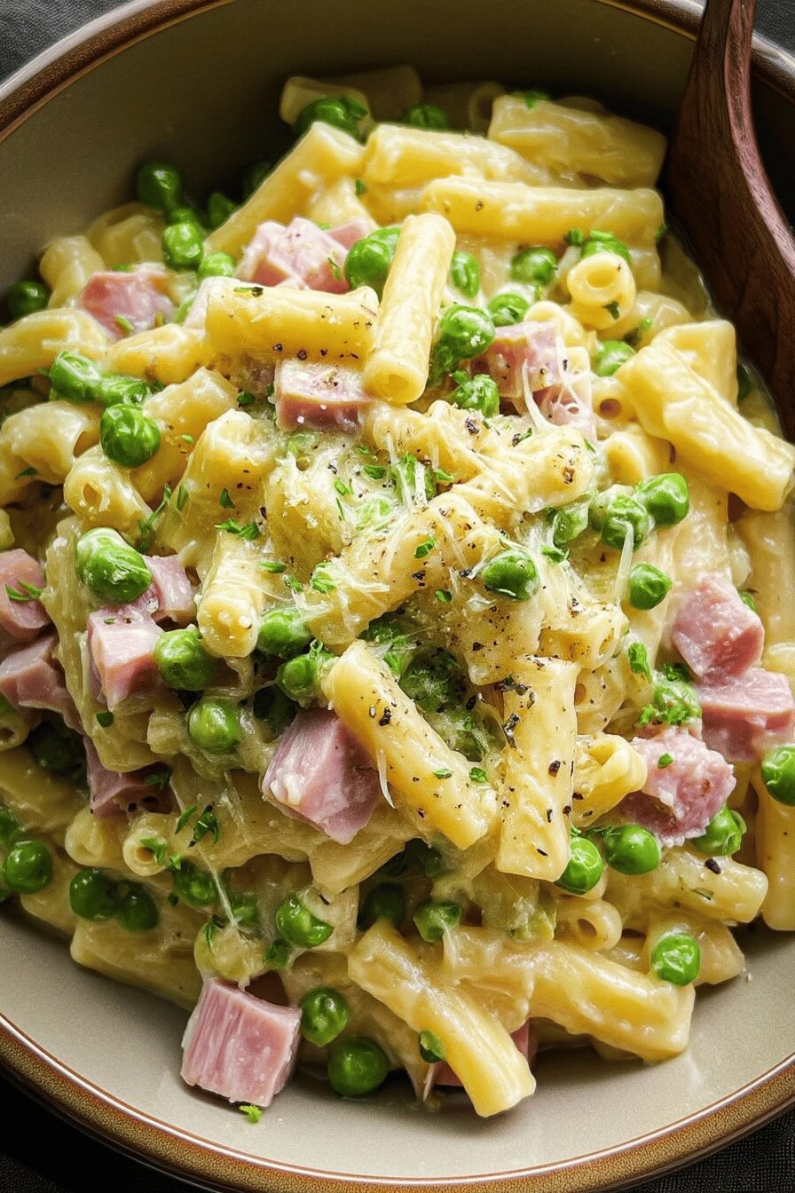 Creamy Ham Pea Pasta