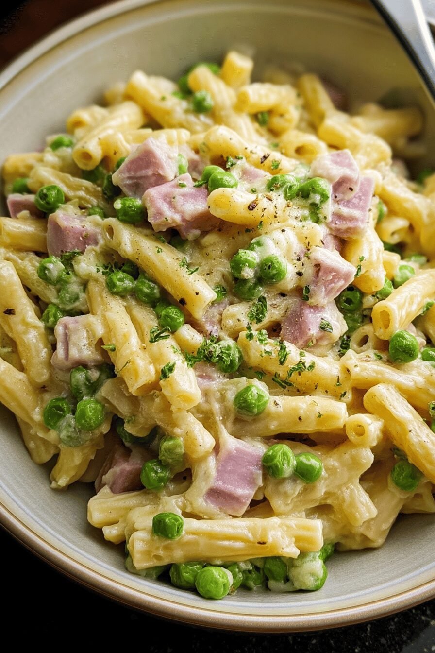 Creamy Ham Pea Pasta