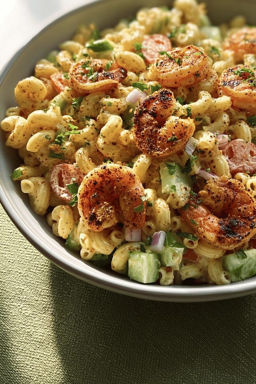 Grilled Shrimp Macaroni Salad