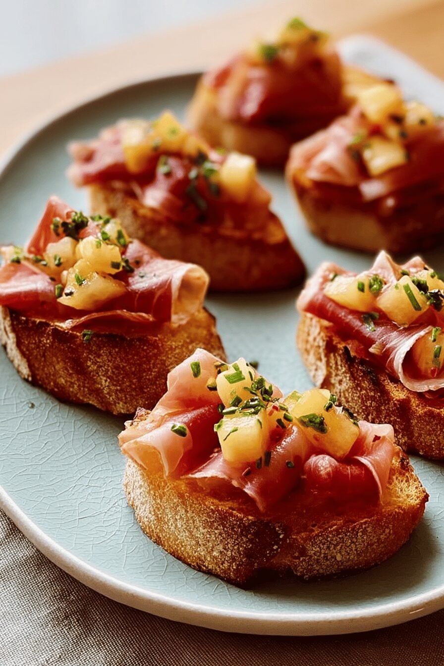Prosciutto Crostini With Garlic Shrimp And Balsamic Glaze For Easy Entertaining 7 Prosciutto Crostini