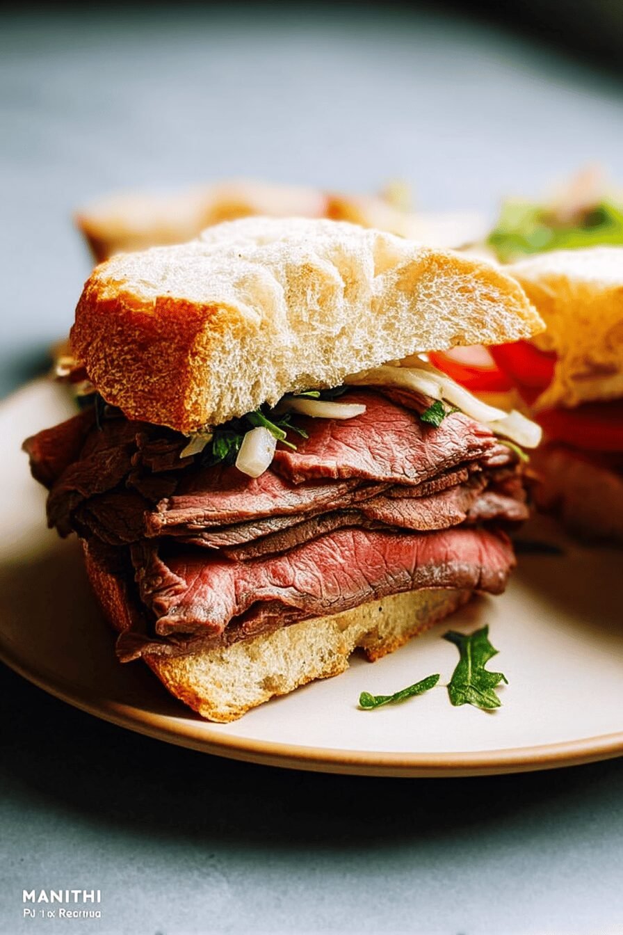 Roast Beef Toast Stack