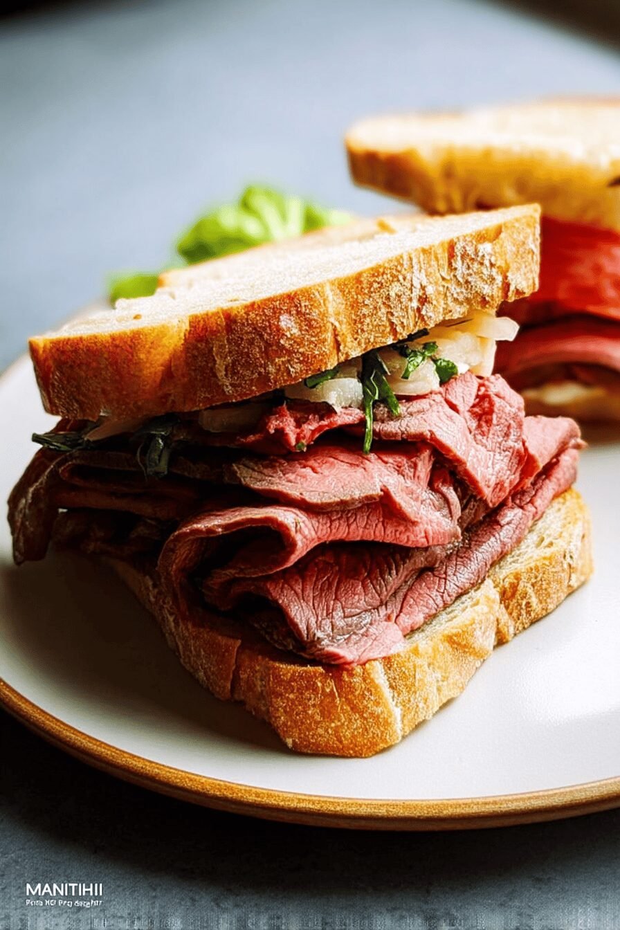 Roast Beef Toast Stack