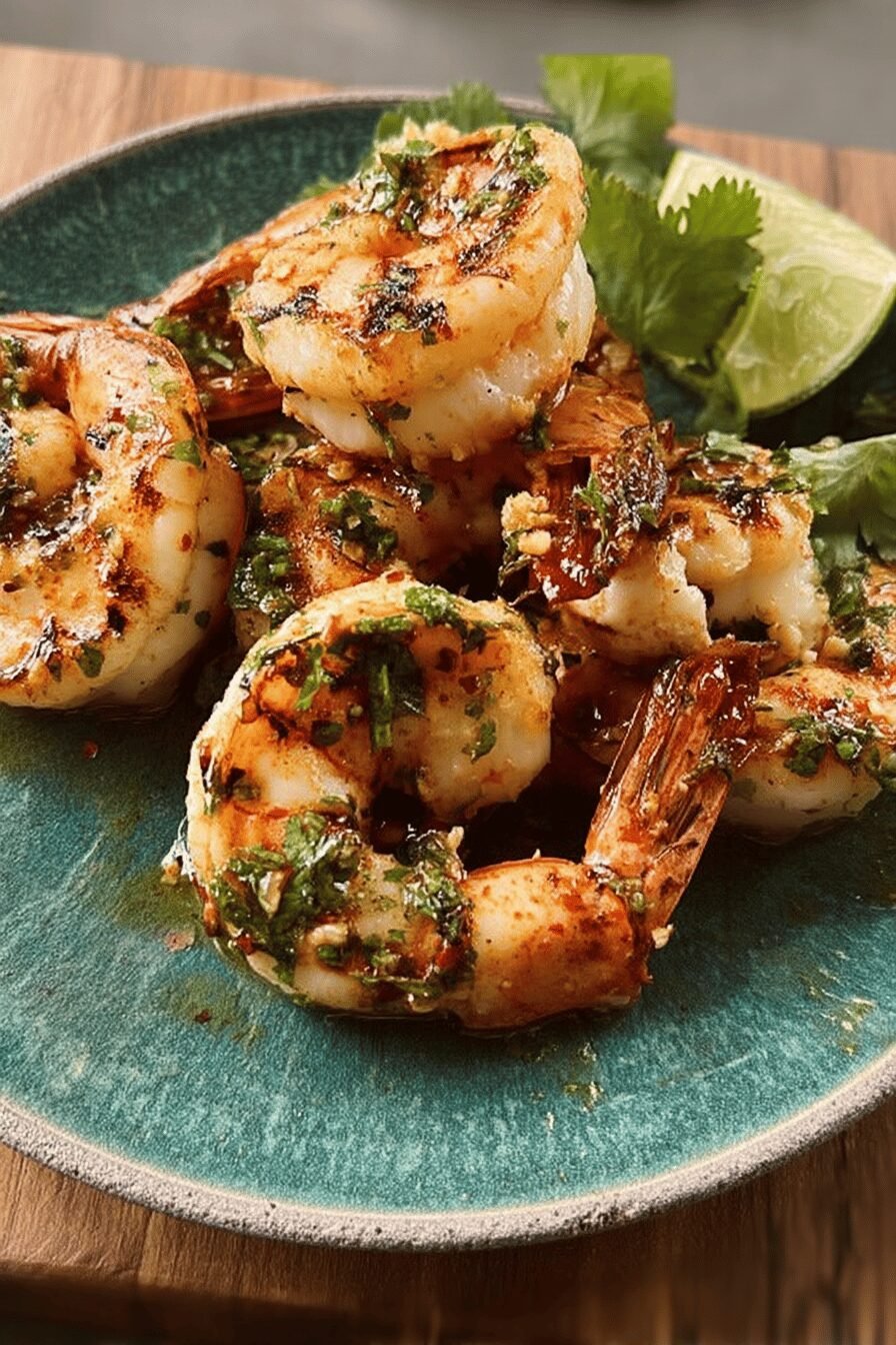 Zesty Cilantro And Chile Stuffed Jumbo Shrimp
