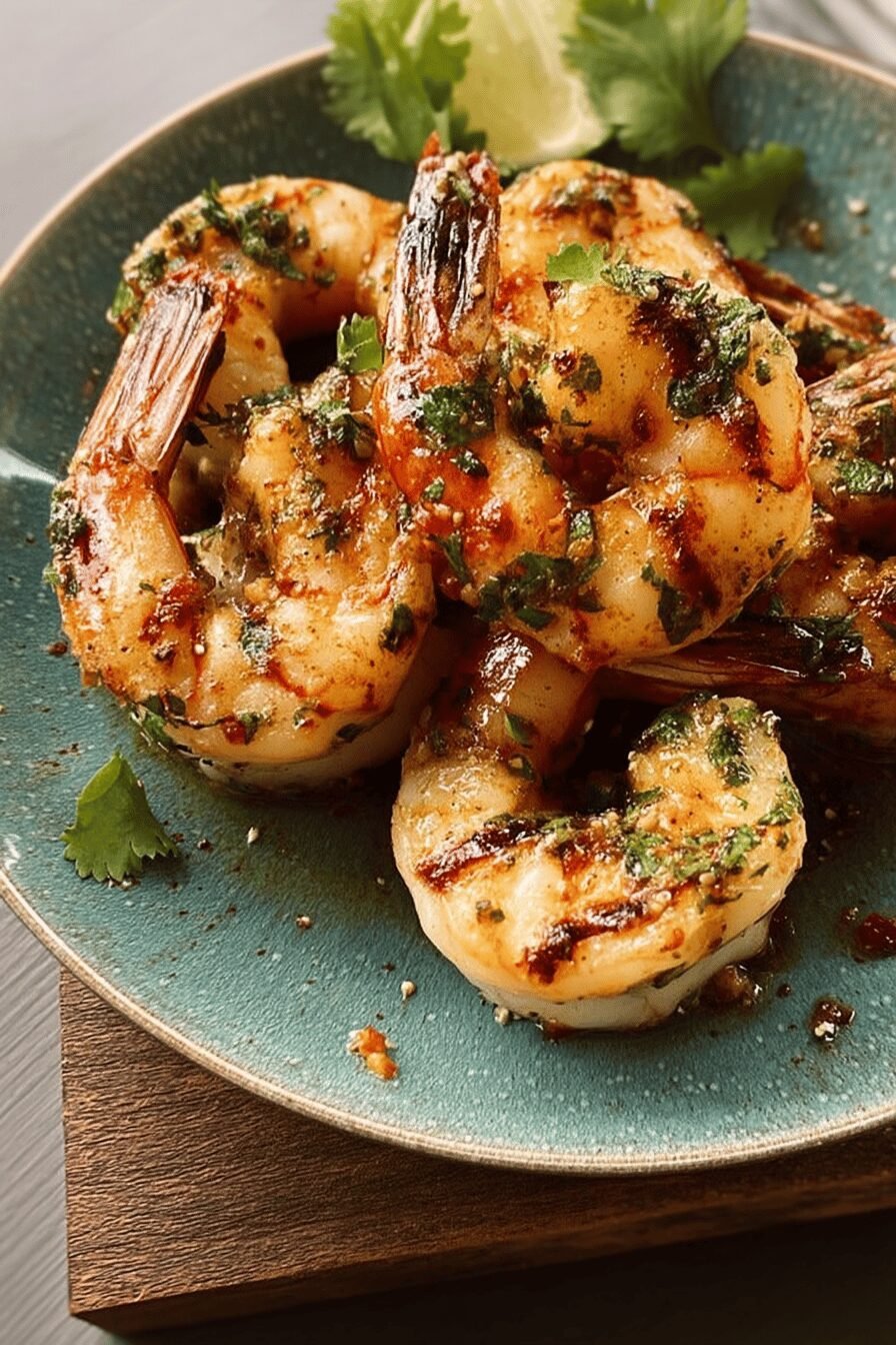 Zesty Cilantro And Chile Stuffed Jumbo Shrimp
