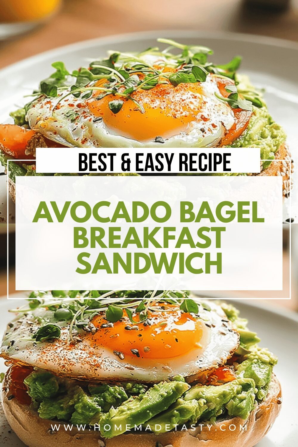 Avocado Bagel Breakfast Sandwich