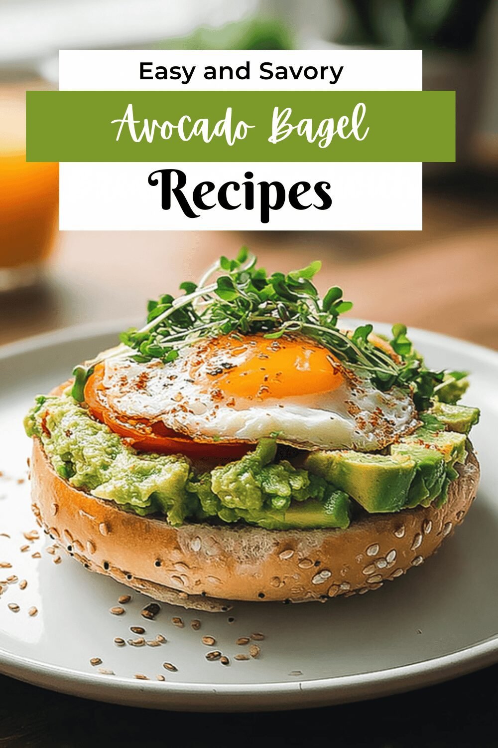 Avocado Bagel Breakfast Sandwich