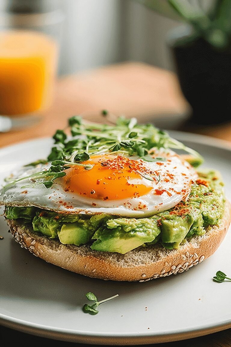 Avocado Bagel Breakfast Sandwich 94.Png