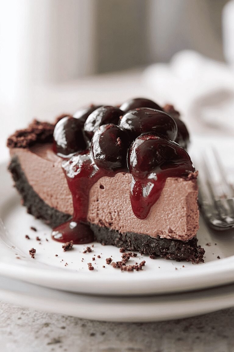 Chocolate Cherry Cheesecake No Bake 22.Png