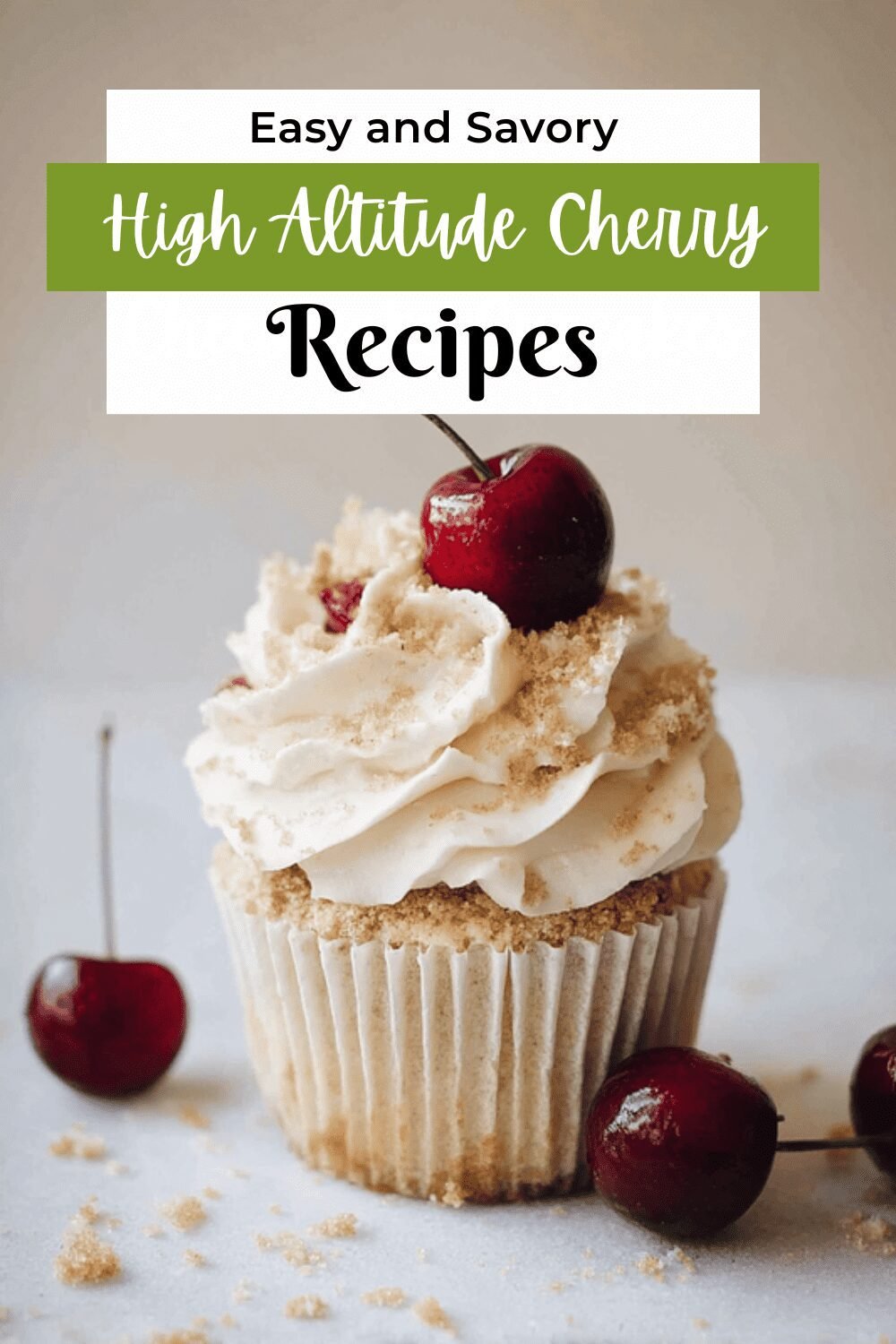 High Altitude Cherry Cheesecake Cupcakes
