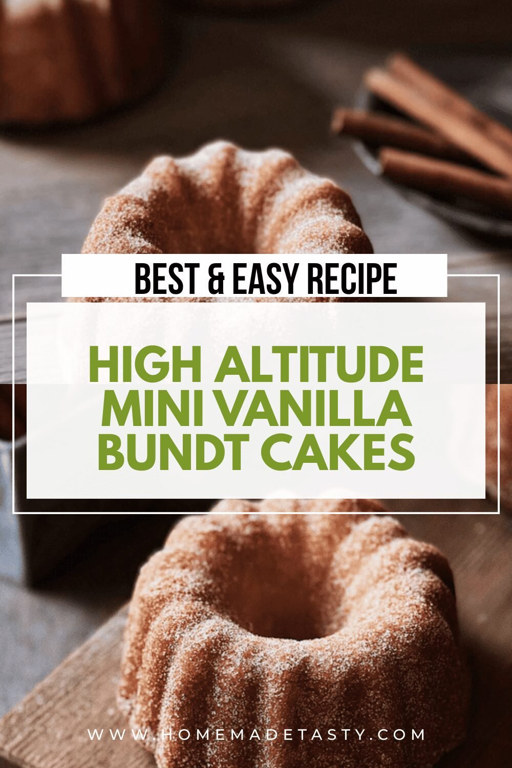 High Altitude Mini Vanilla Bundt Cakes