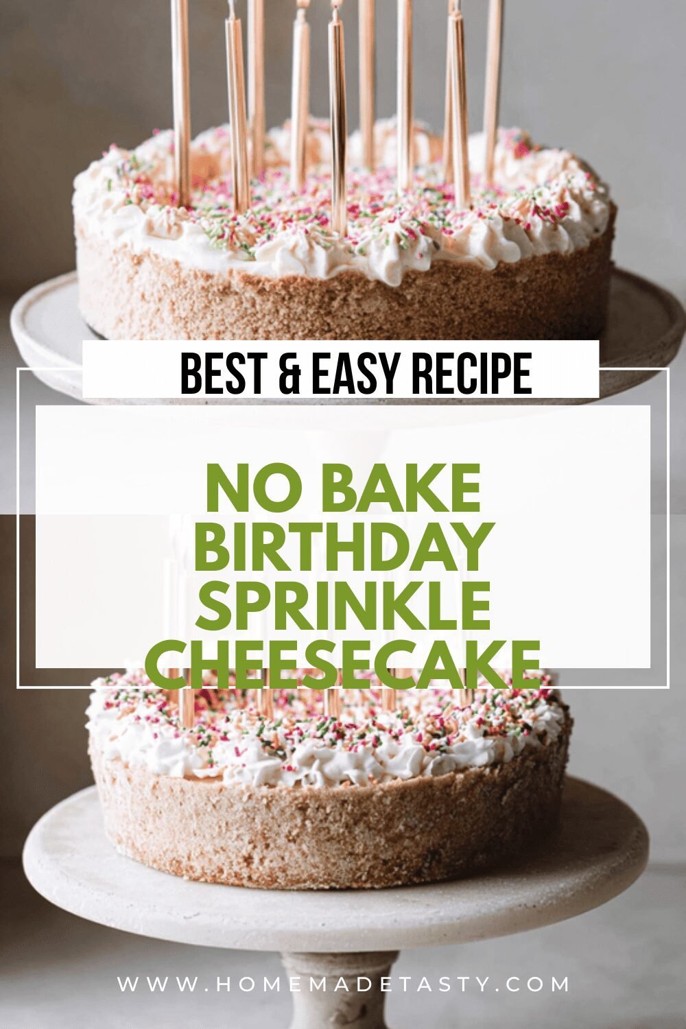 No Bake Birthday Sprinkle Cheesecake