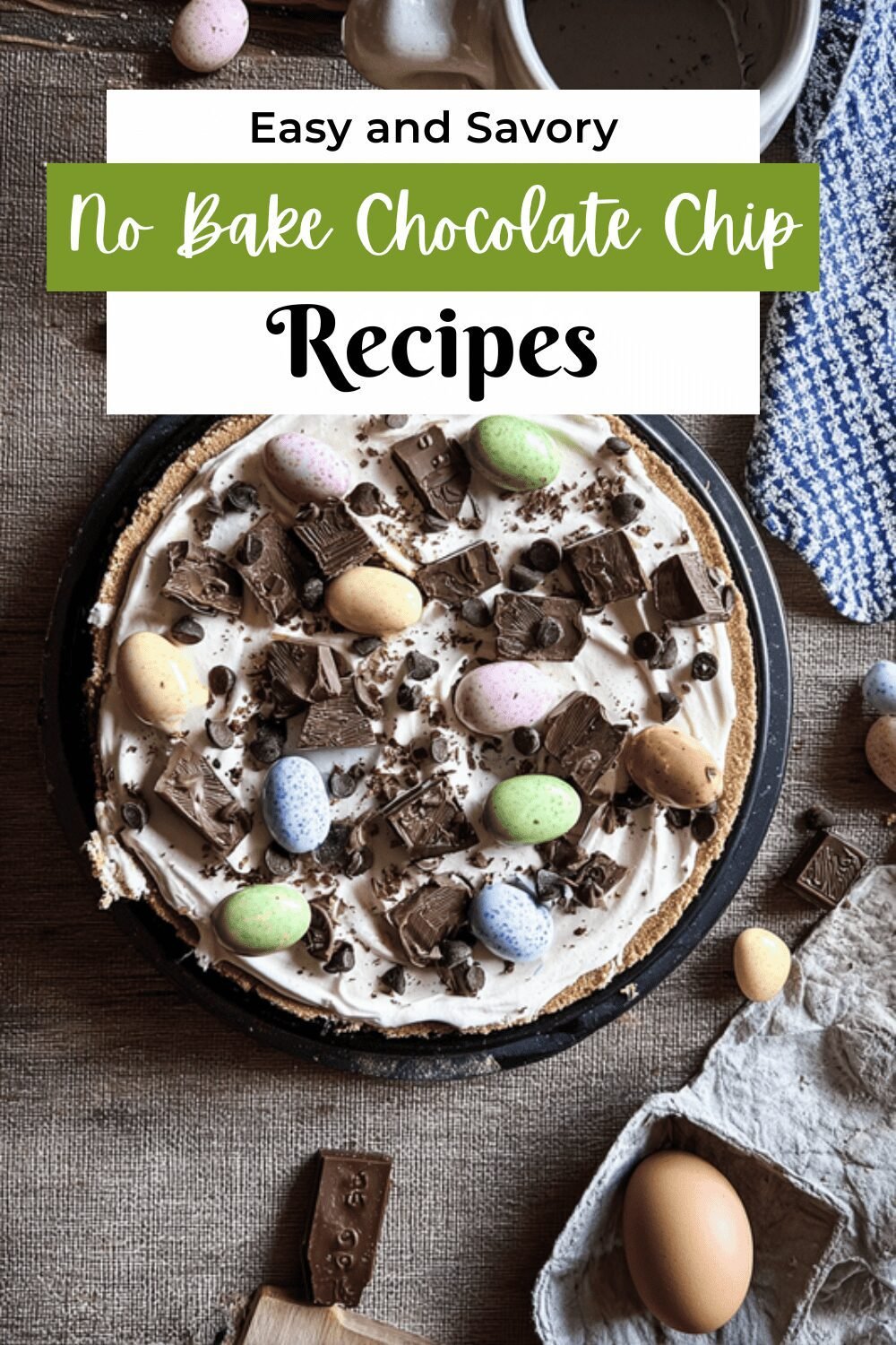 No Bake Chocolate Chip Cheesecake
