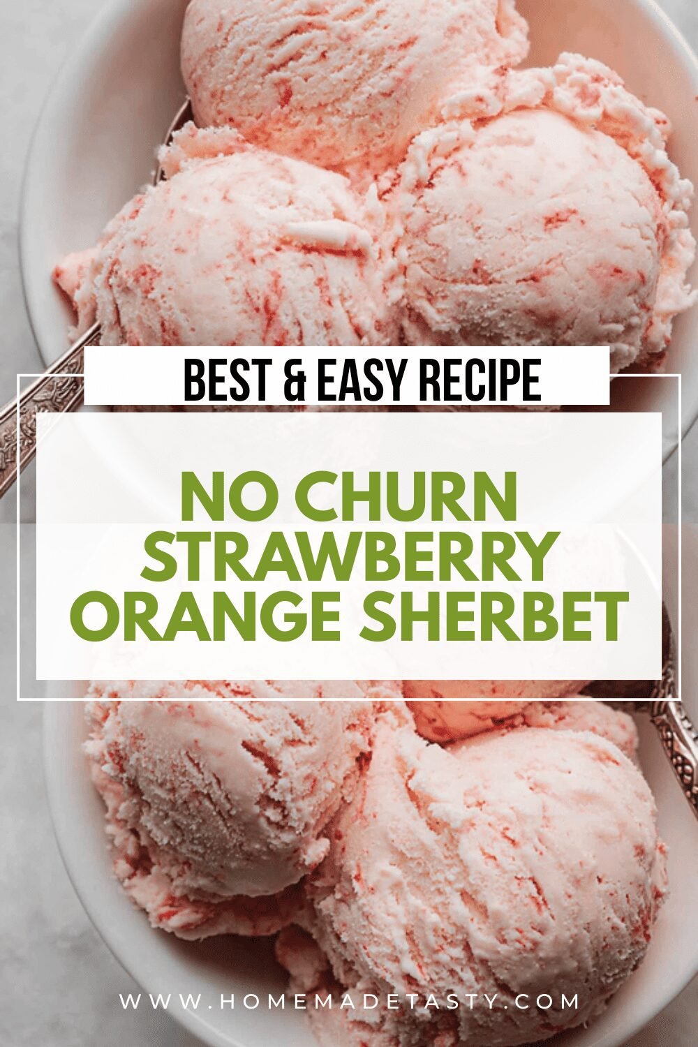 No Churn Strawberry Orange Sherbet