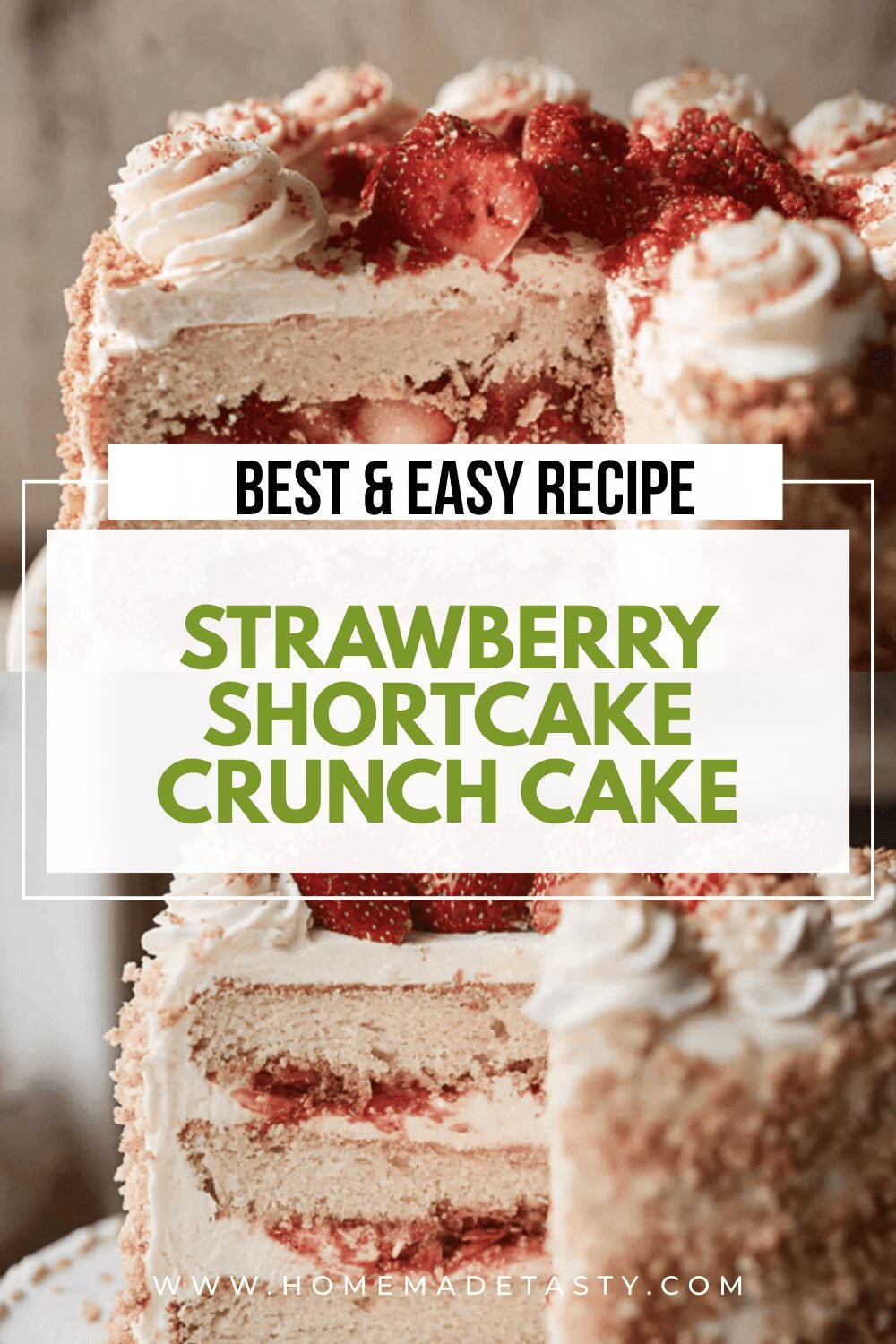 Strawberry Shortcake Crunch Cake