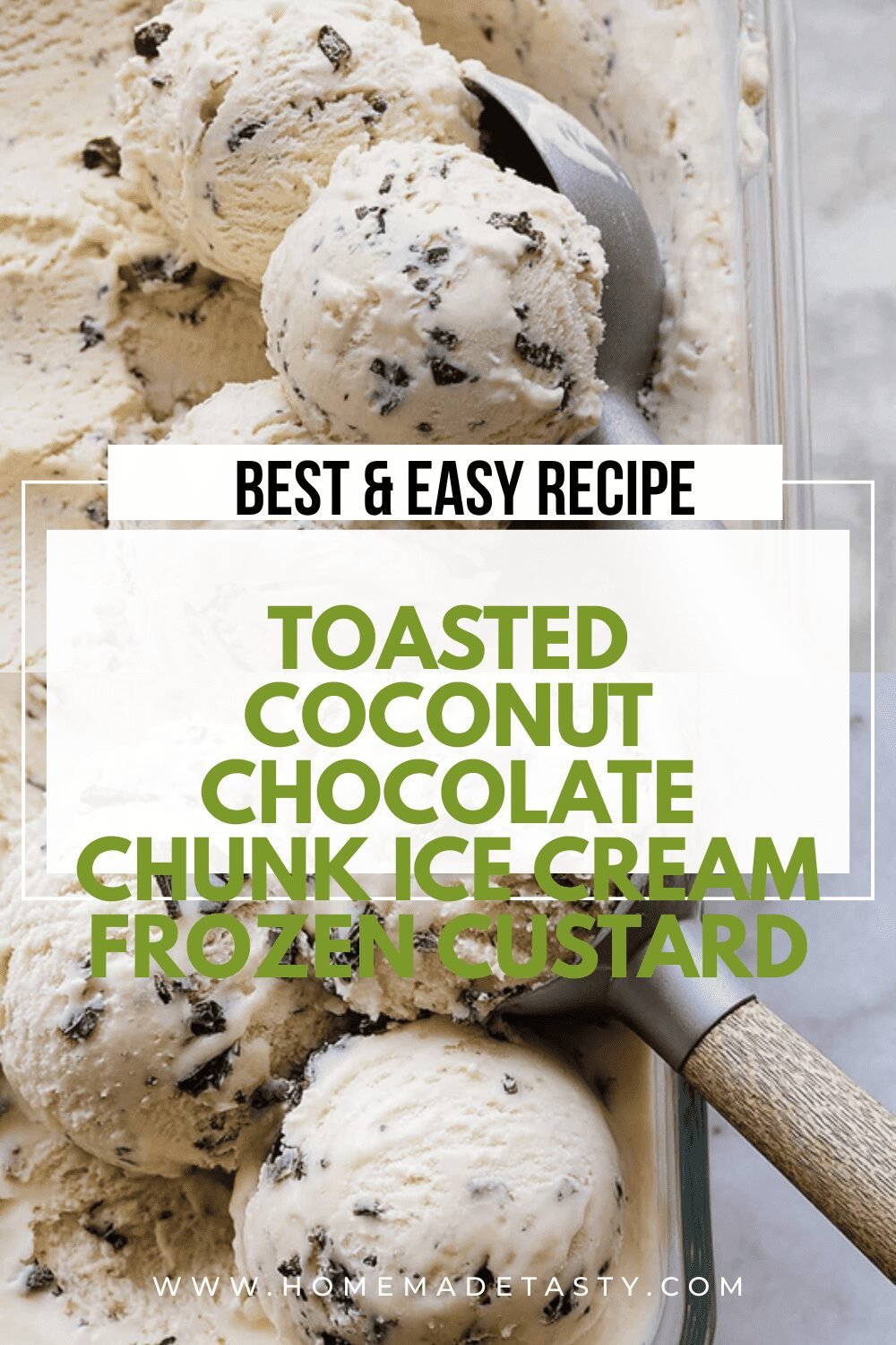 Toasted Coconut Chocolate Chunk Ice Cream Frozen Custard