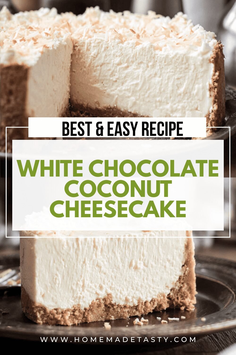 White Chocolate Coconut Cheesecake