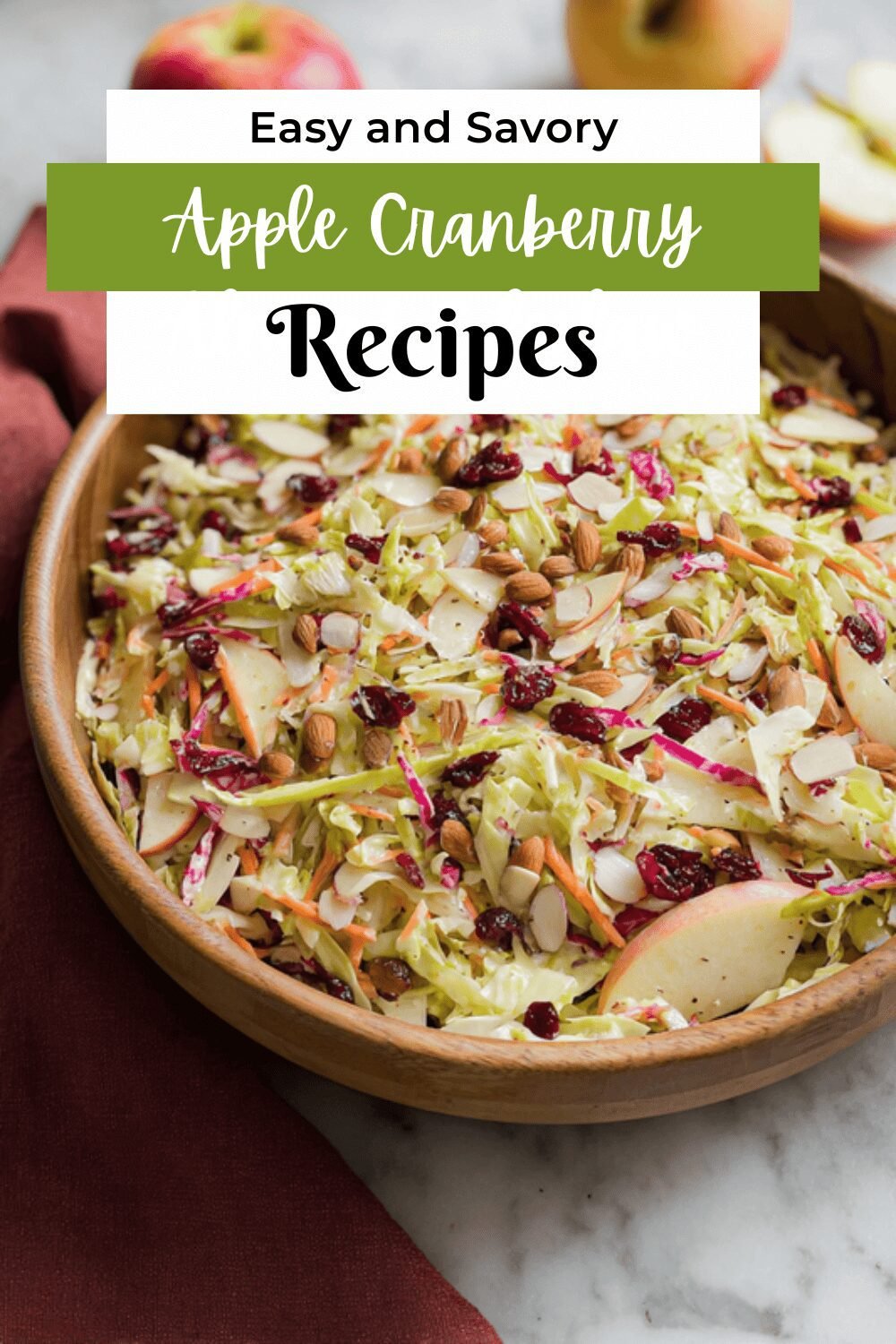 Apple Cranberry Almond Coleslaw