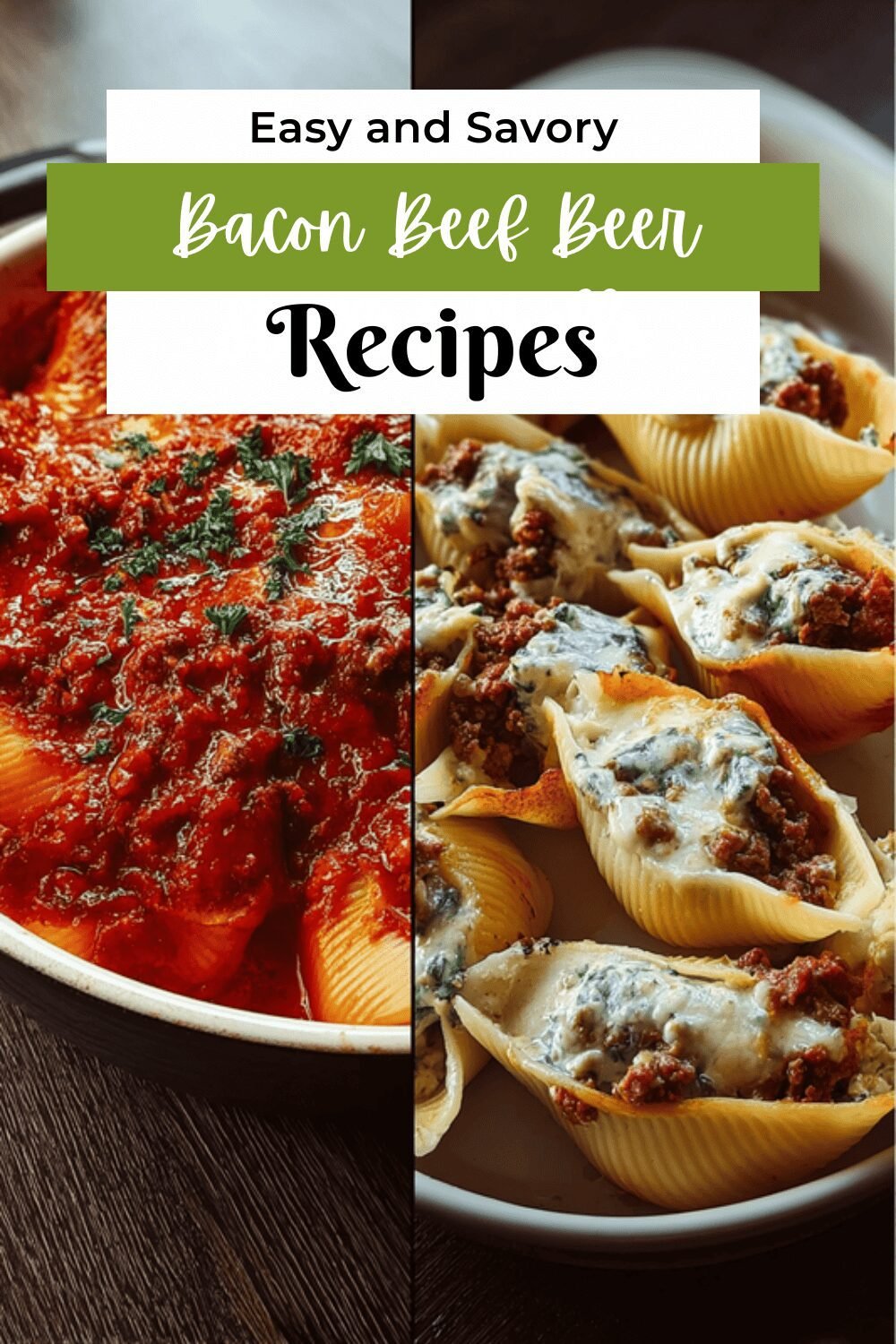 Bacon Beef Beer Stuffed Shells