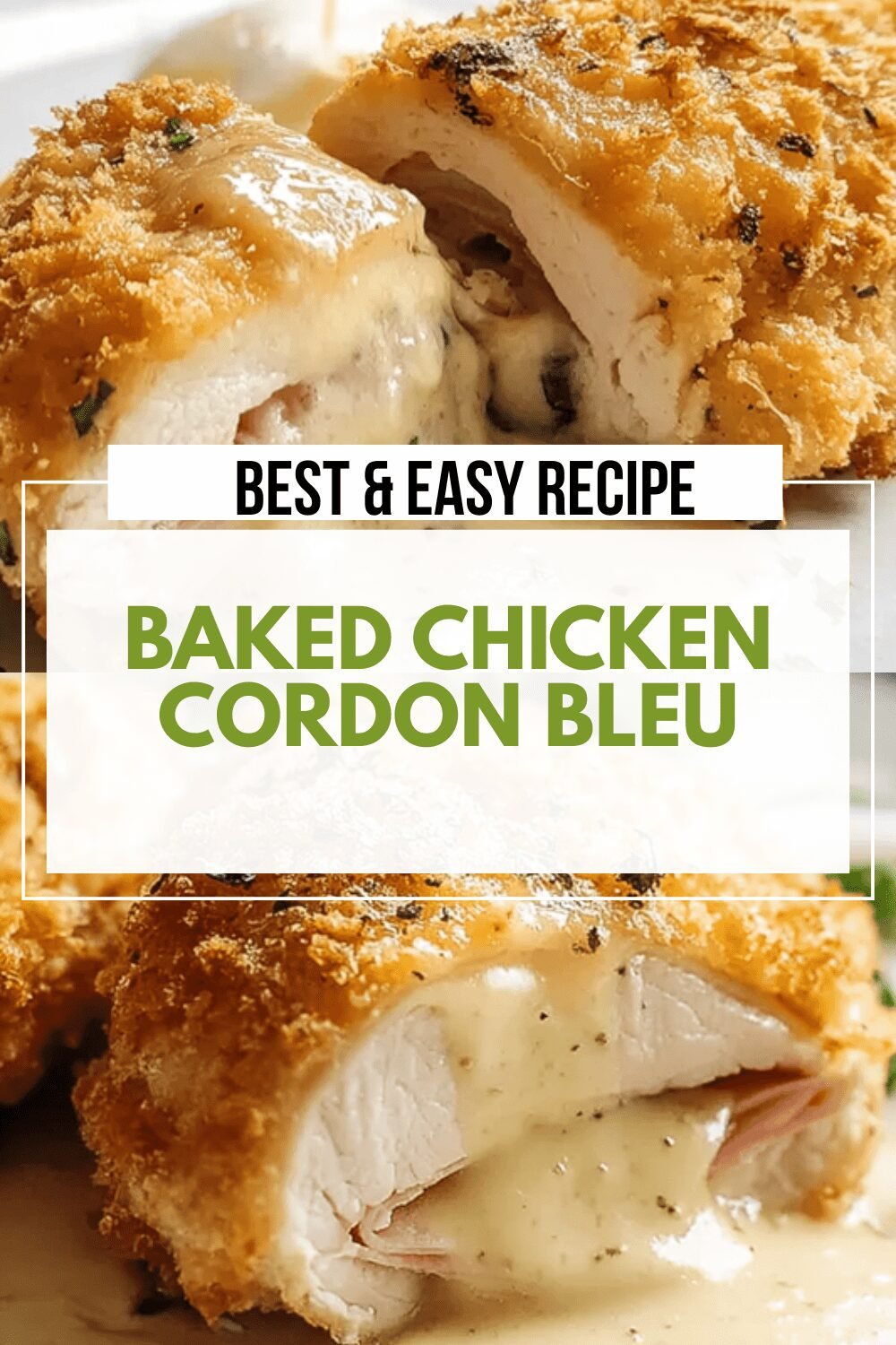 Baked Chicken Cordon Bleu Recipe With Crispy Cheese And Ham Filling 6 Baked Chicken Cordon Bleu