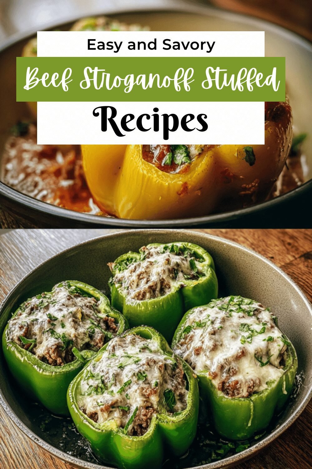 Beef Stroganoff Stuffed Peppers