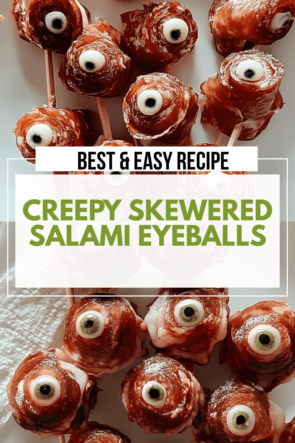 Creepy Skewered Salami Eyeballs