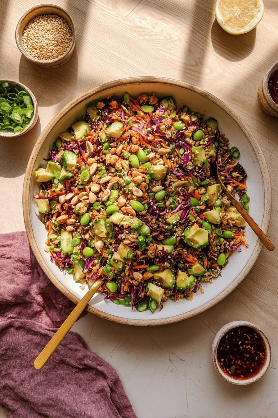 Salad White Rice Crispy Rice Salad With Spicy Chili Tahini Dressing Recipe