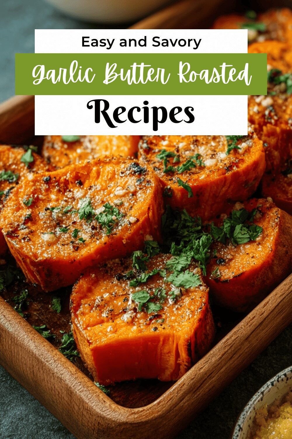 Garlic Butter Roasted Sweet Potatoes