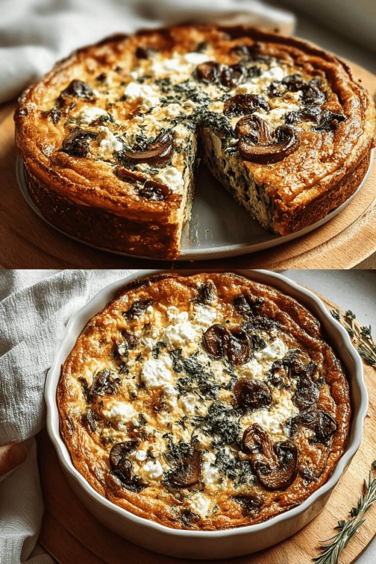 Mushroom Feta Crustless Quiche Recipe 5.Png