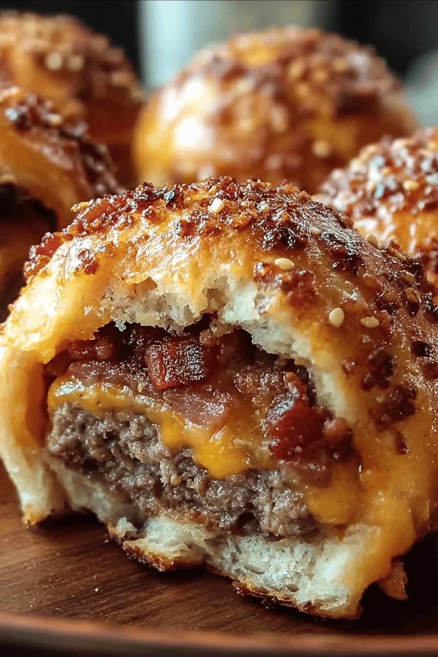 Bacon Cheeseburger Bombs Recipe With Melty Cheese And Savory Bacon 6 Bacon Cheeseburger Bombs