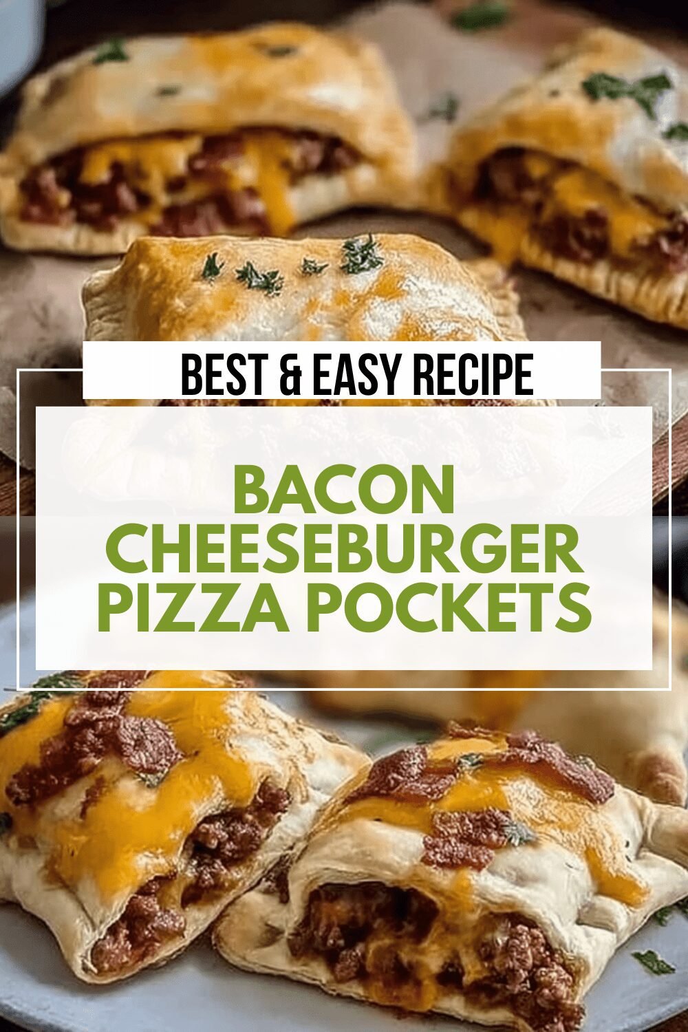 Bacon Cheeseburger Pockets Recipe With Crispy Bacon And Melty Cheese 6 Bacon Cheeseburger Pizza Pockets