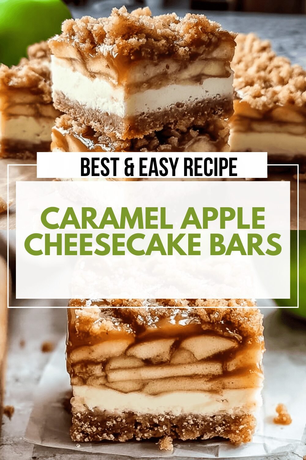 Caramel Apple Cheesecake Bars With A Buttery Crust And Sweet Topping 6 Caramel Apple Cheesecake Bars