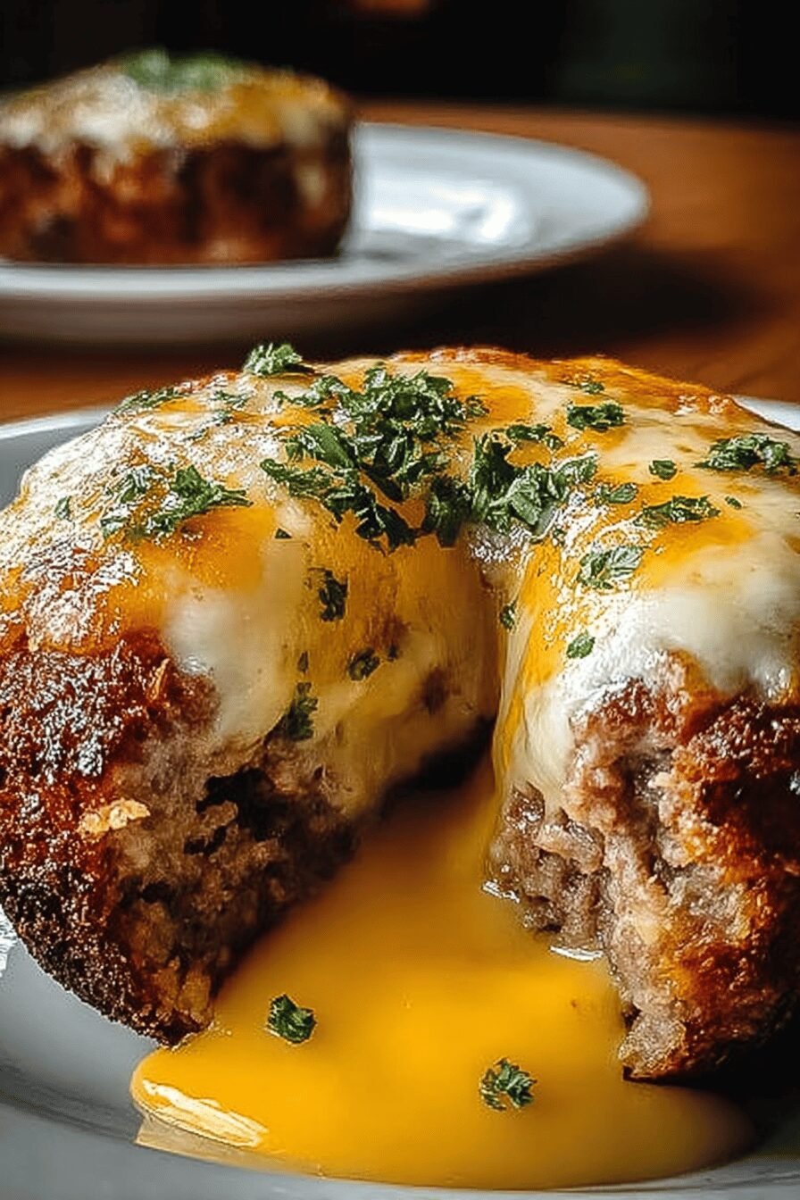 Cheeseburger Lava Cakes With Gooey Molten Cheese Filling 6 Cheeseburger Lava Molten Cheese