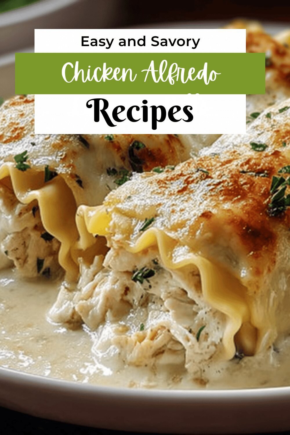 Chicken Alfredo Lasagna Roll Ups Recipe With Creamy Cheese Filling 7 Chicken Alfredo Lasagna Rolls