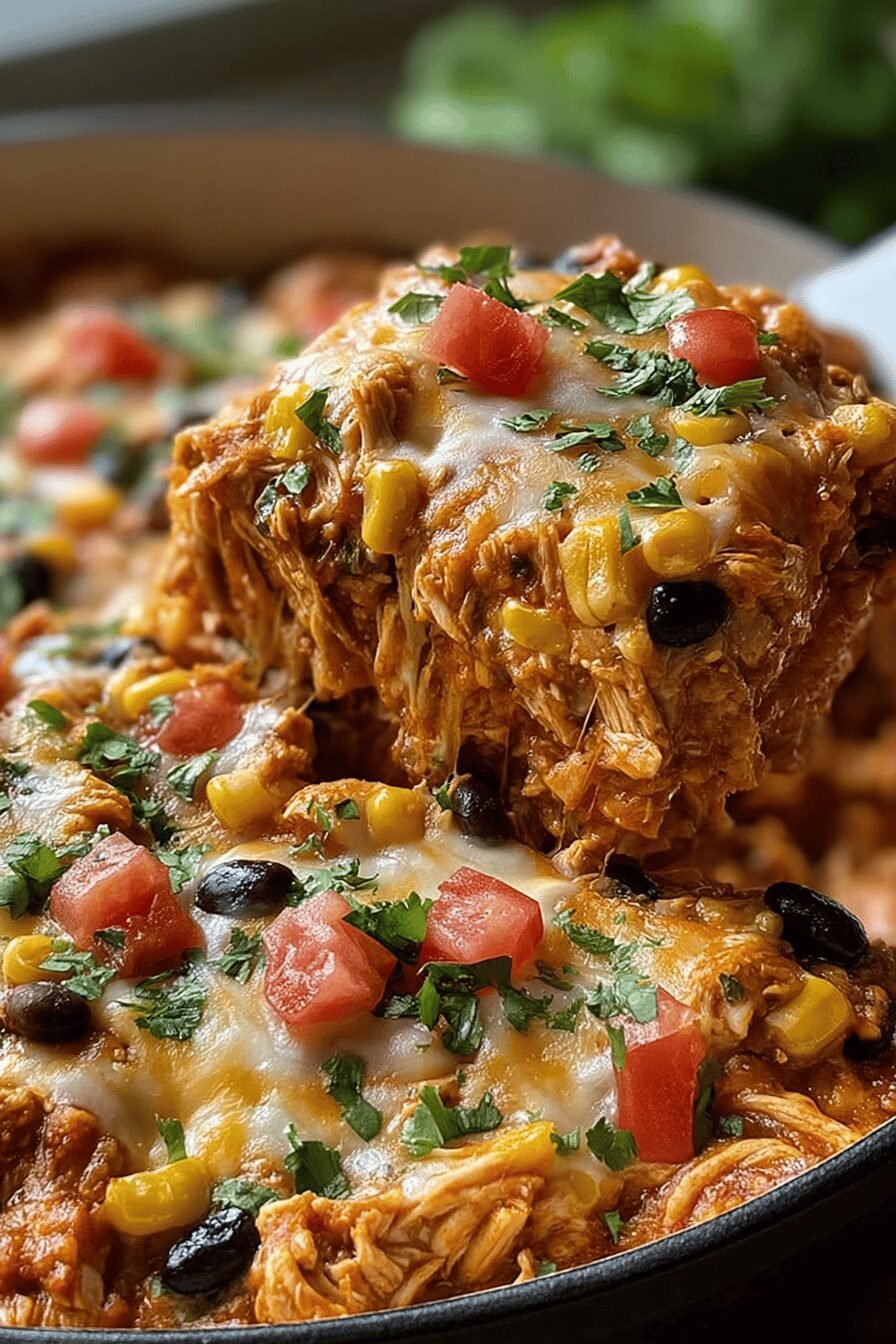 Chicken Burrito Casserole Recipe With Cheese And Spices 6 Chicken Burrito Casserole