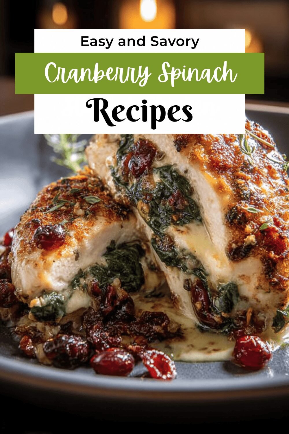 Cranberry Spinach Stuffed Chicken