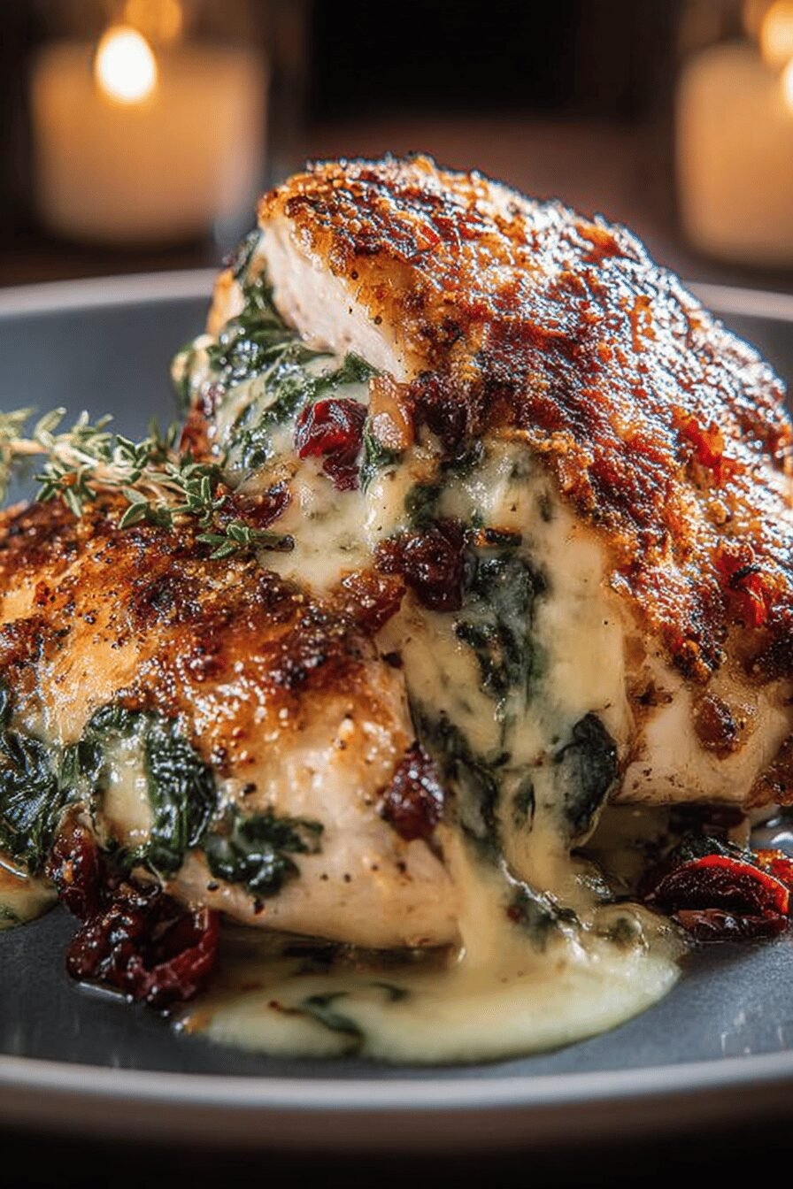Cranberry Spinach Stuffed Chicken