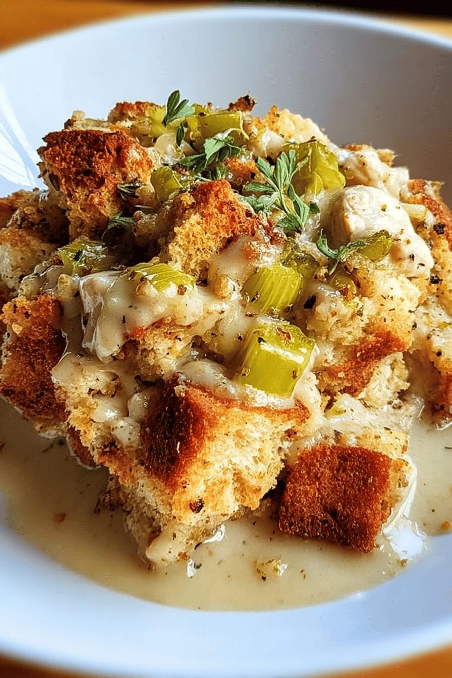 Crock Pot Chicken Dressing Casserole