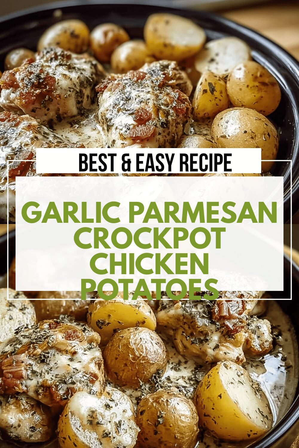 Garlic Parmesan Crockpot Chicken Potatoes