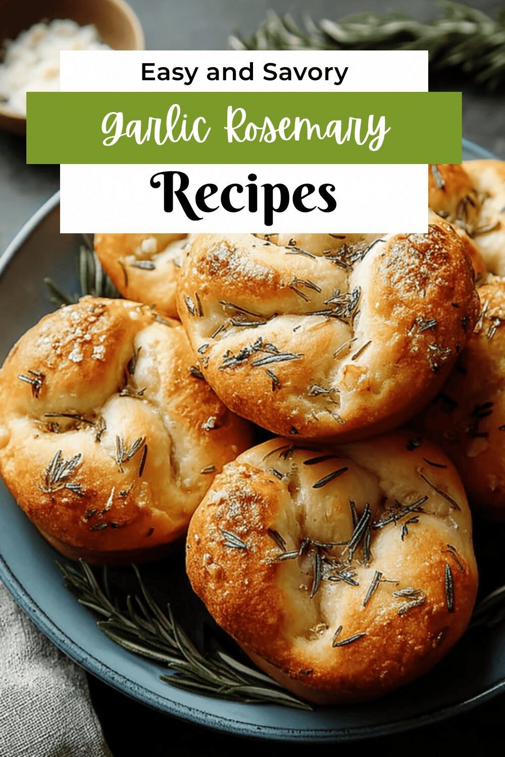 Garlic Rosemary Focaccia Muffins