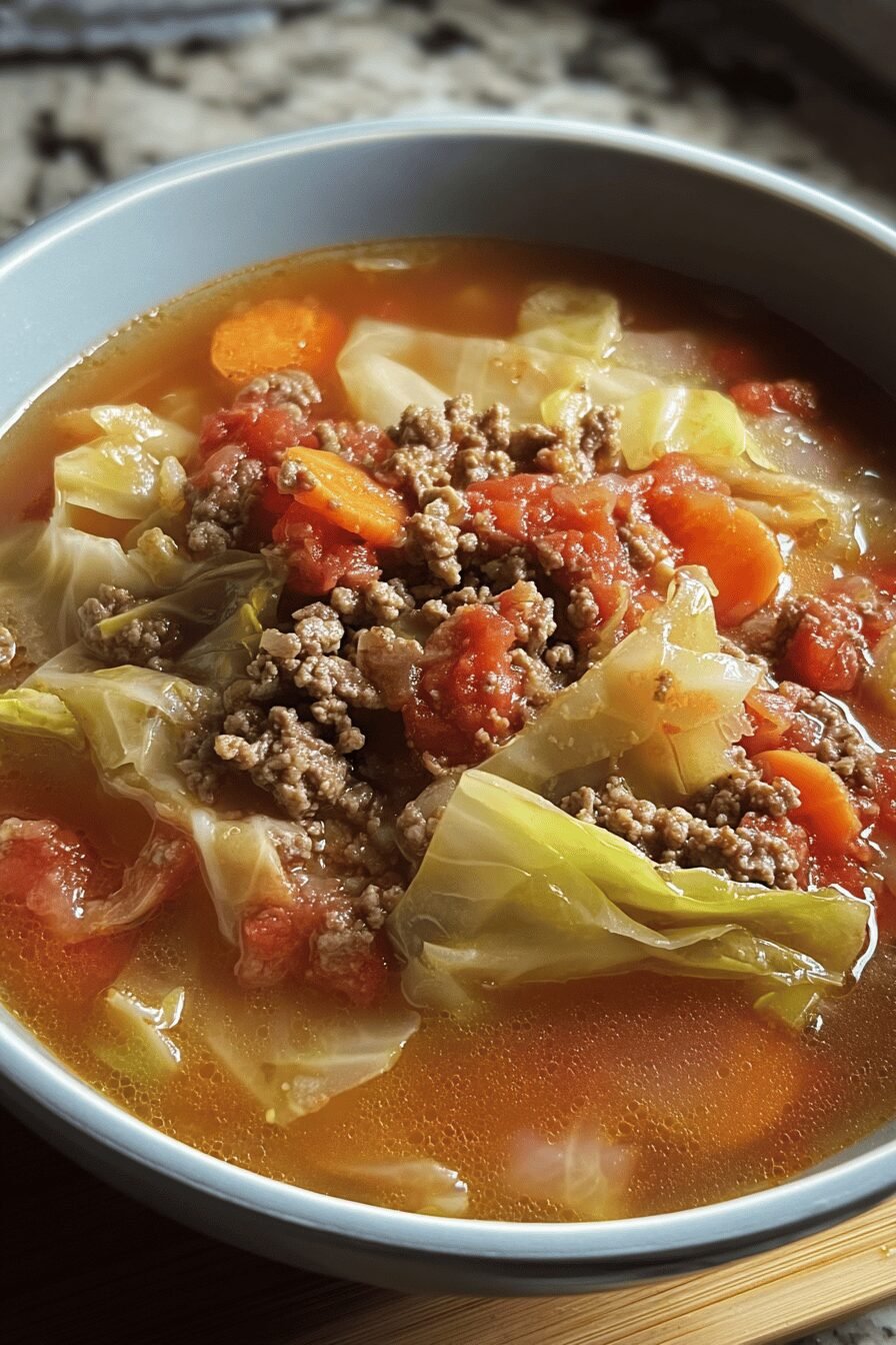 Healthy Cabbage Ground Beef Soup