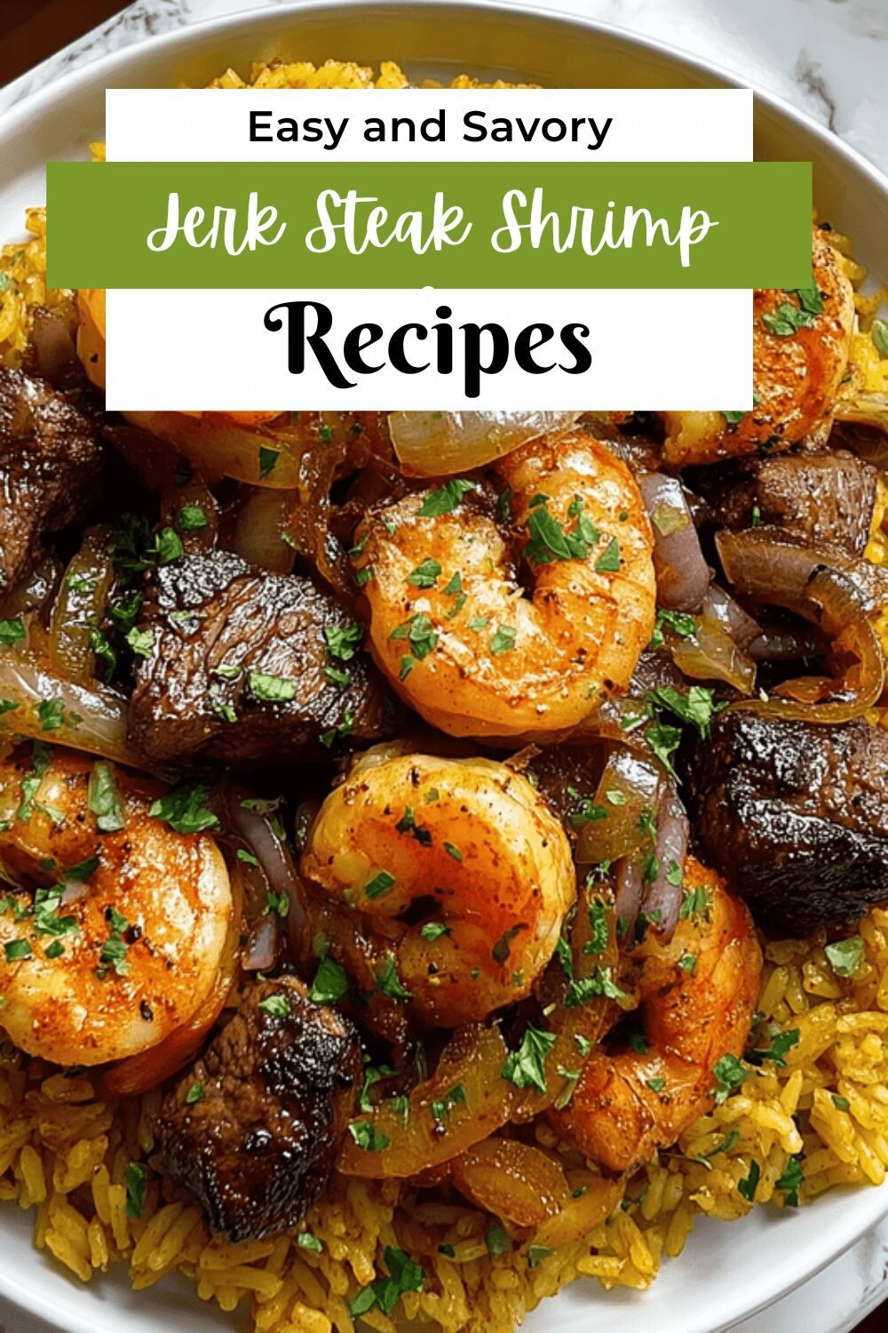 Jerk Steak Shrimp Pilaf