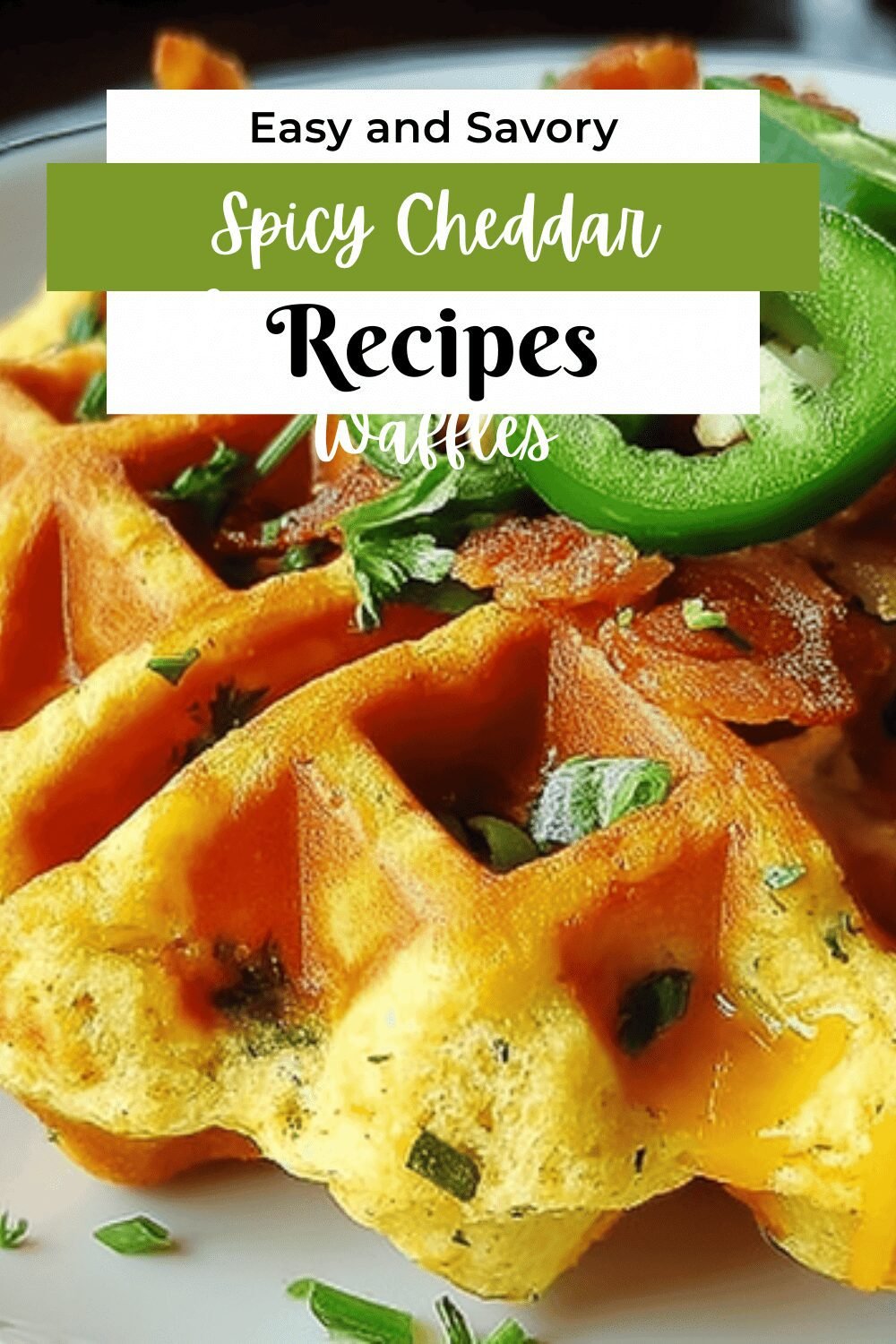 Spicy Cheddar Jalapeno Cornbread Waffles