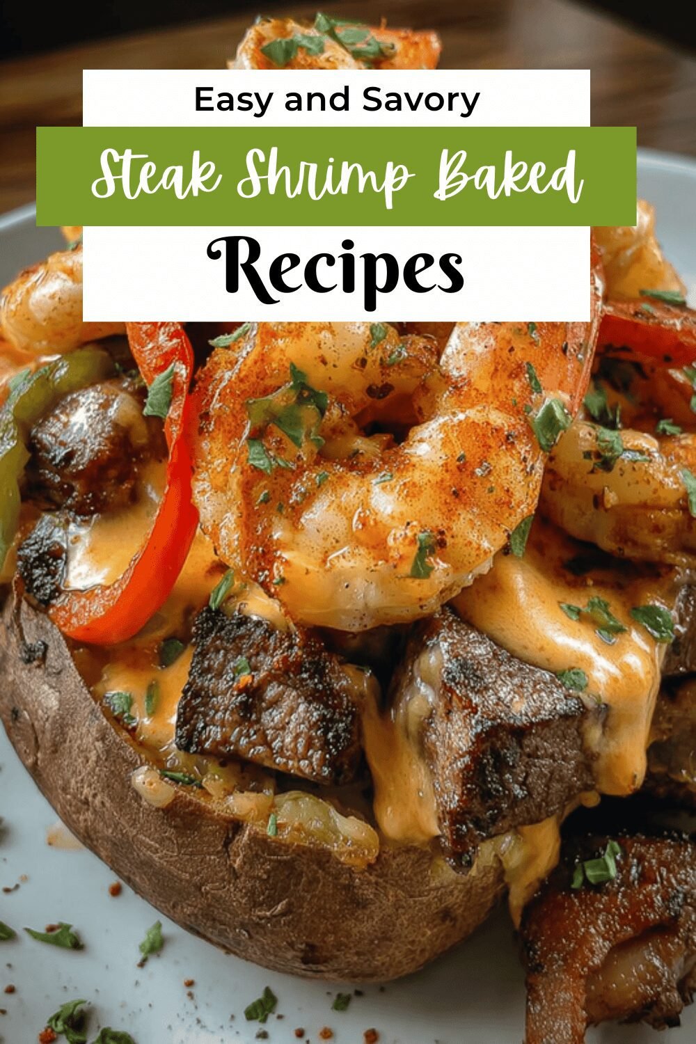 Steak Shrimp Baked Potato