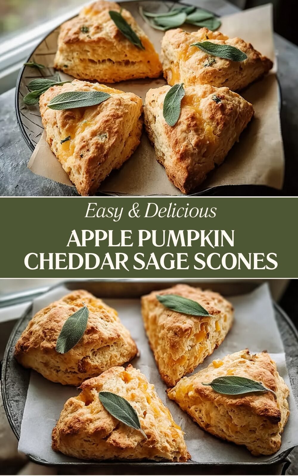 Gruyere Apple Sage Scones Recipe With Savory And Sweet Flavors 7 Apple Pumpkin Cheddar Sage Scones