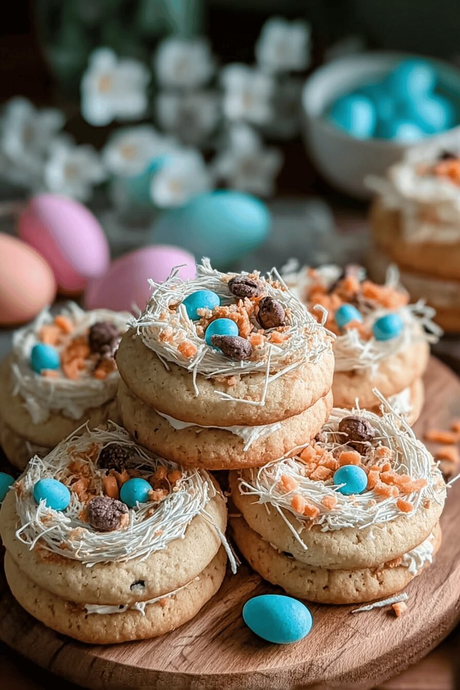 Birds Nest Cookies Recipe With Crispy Nests And Sweet Filling 6 Birds Nest Easter Cookies