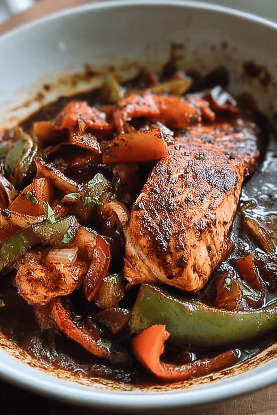 Brown Stew Salmon Recipe With Rich Caribbean Flavors 6 Brown Stew Salmon